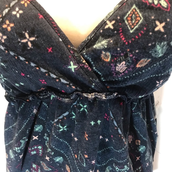 New With Tags! Women’s Sz Small SO Blue Print Sundress Casual Boho V Neck Dress - Picture 4 of 9